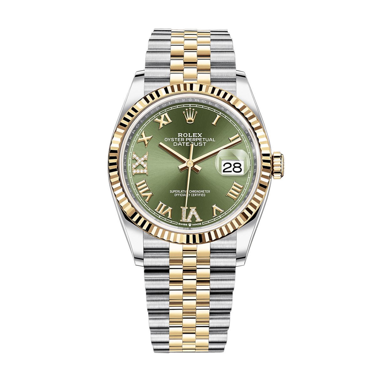 Rolex oyster perpetual datejust cheap 36 in yellow rolesor