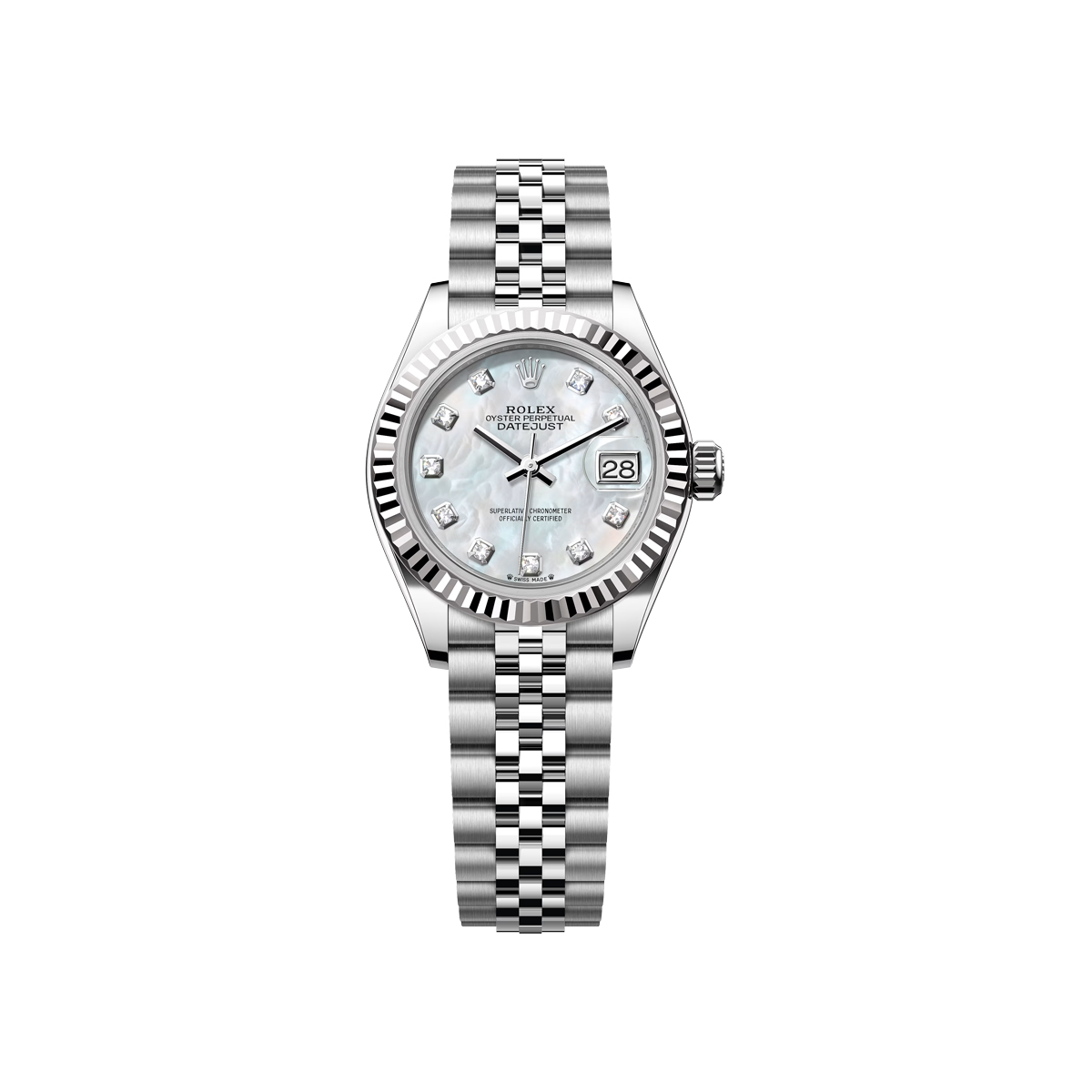 Buy Rolex | Lady-Datejust 28mm Steel & White Gold mother of pearl Diamond  Dial Jubilee | 279174 in Dubai, UAE in Luxury watch boutique 