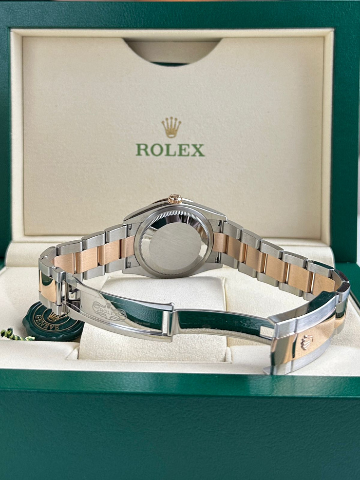 Datejust 36mm Steel & Rose Gold Grey Dial Diamond Bezel Oyster Bracelet