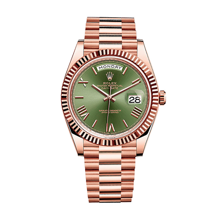 Day-Date 40 mm Rose Gold Olive Dial
