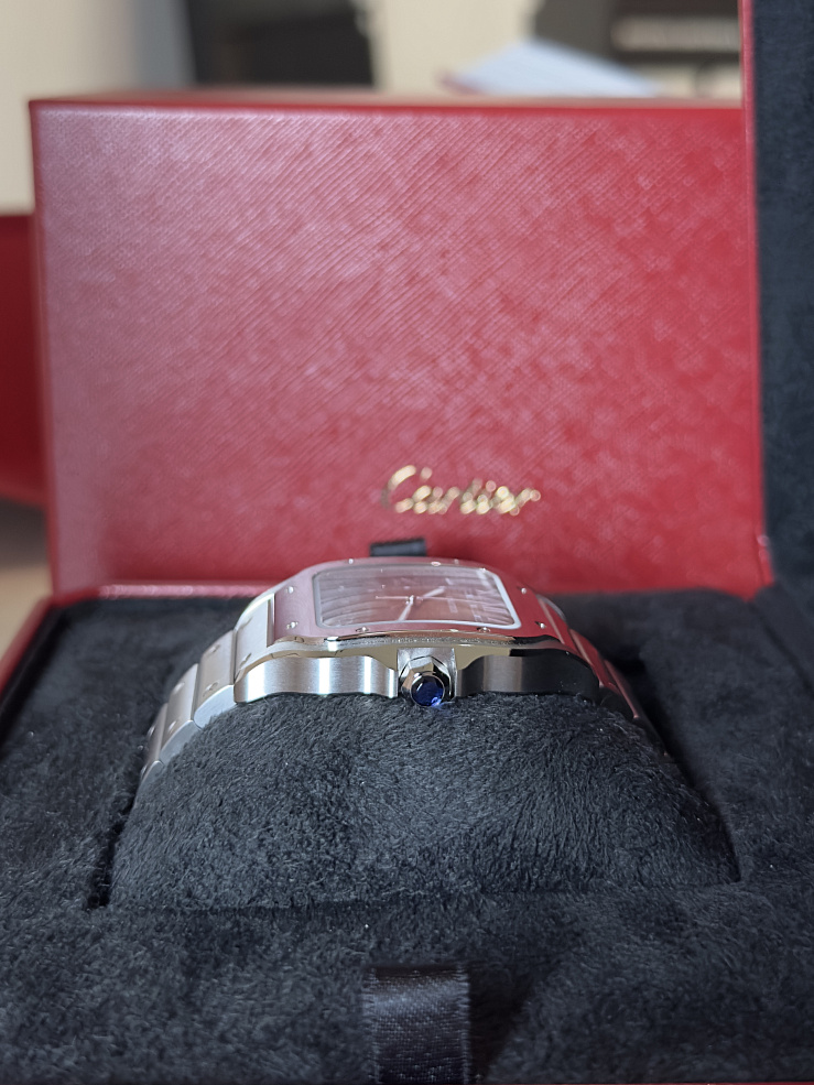 Santos De Cartier Large Brown Dial Steel