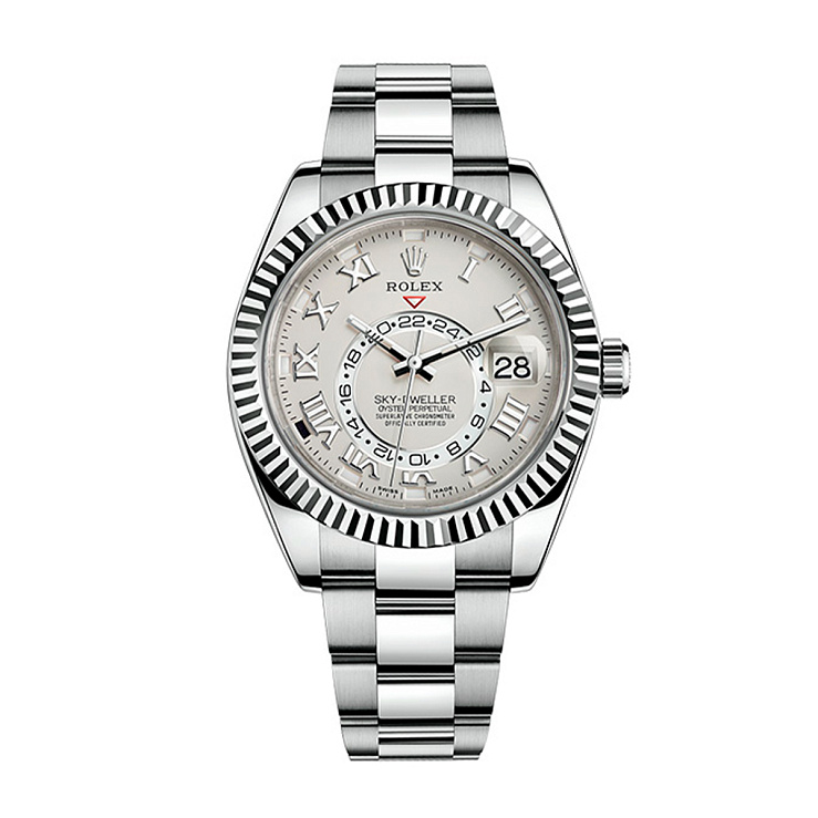 Sky-Dweller White Gold White Dial
