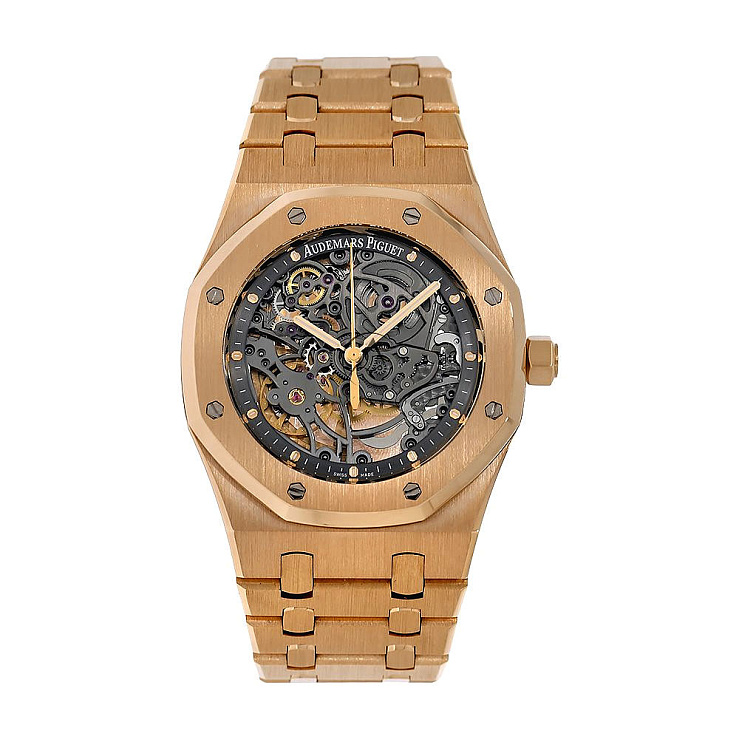 ROYAL OAK JUMBO ANNIVERSARY 40TH OPENWORKED EXTRA-THIN ROSE GOLD