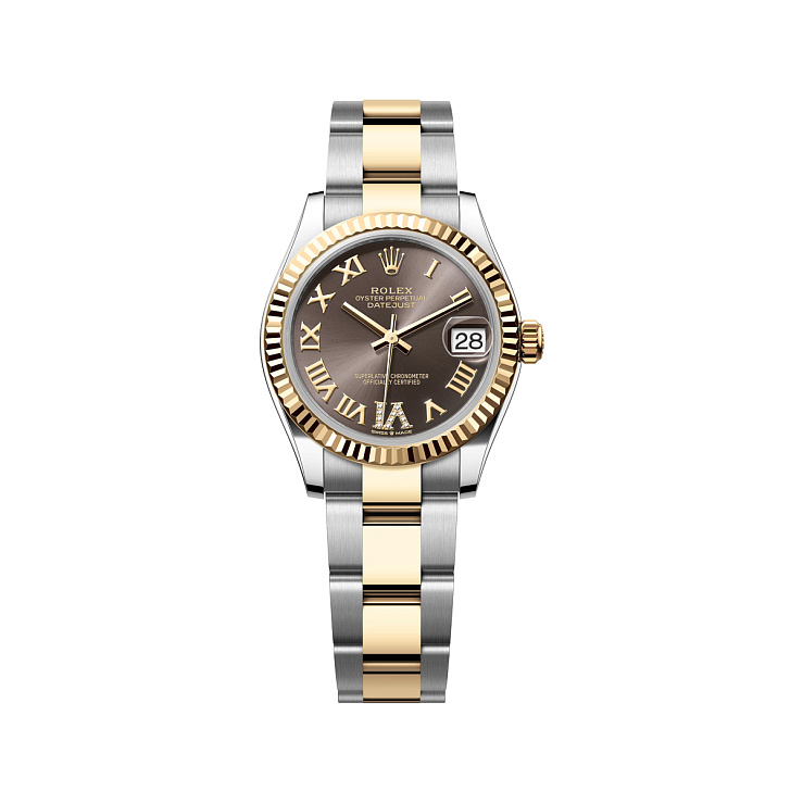 Datejust 31mm Steel & Yellow Gold Dark Grey VI Diamonds Dial Oyster
