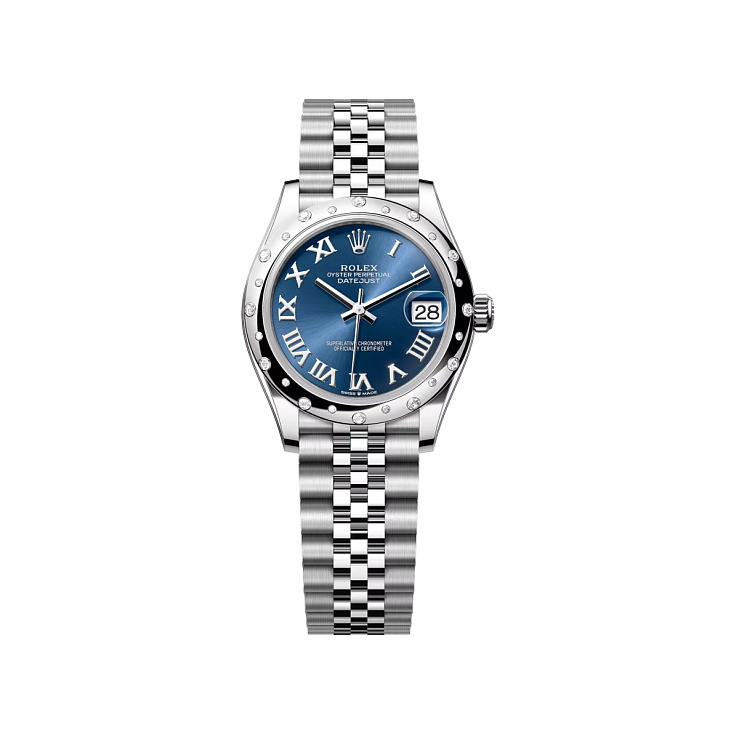 Datejust 31mm Steel & White gold Blue Dial Diamond bezel Jubilee Bracelet