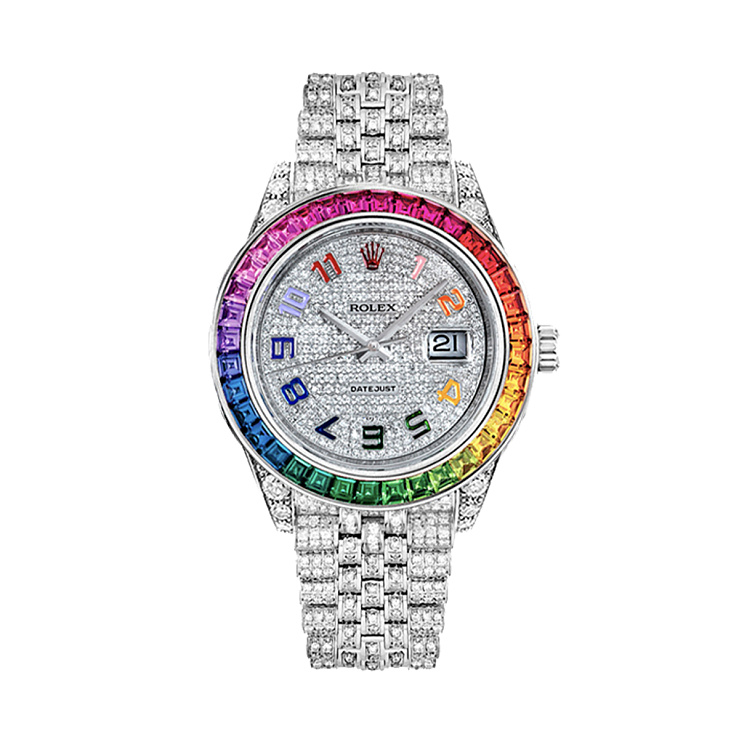Datejust II Full Pave Rainbow
