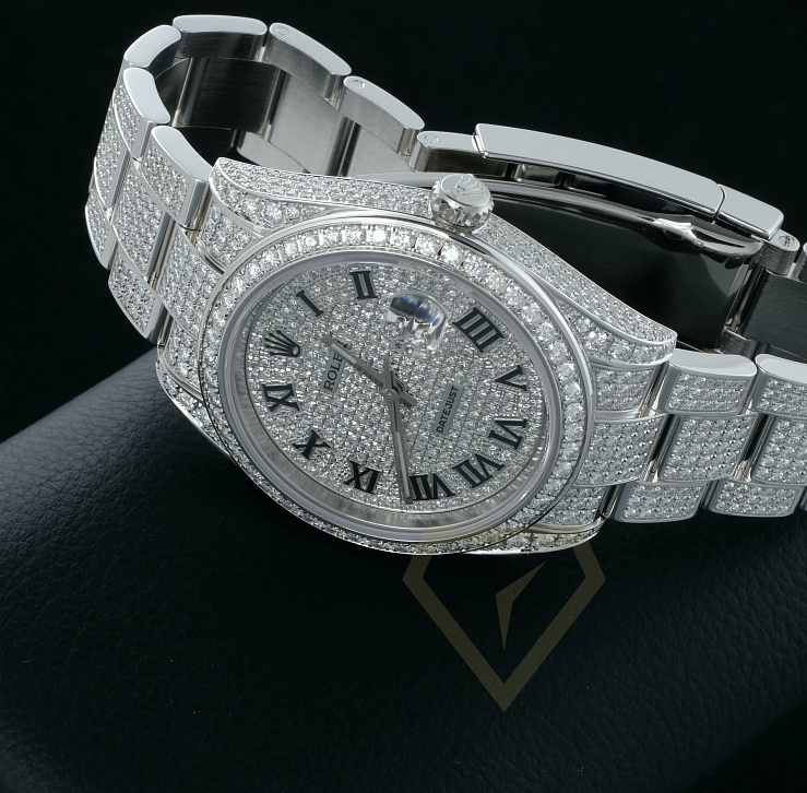 Datejust II Full Pave Iced Out Diamonds