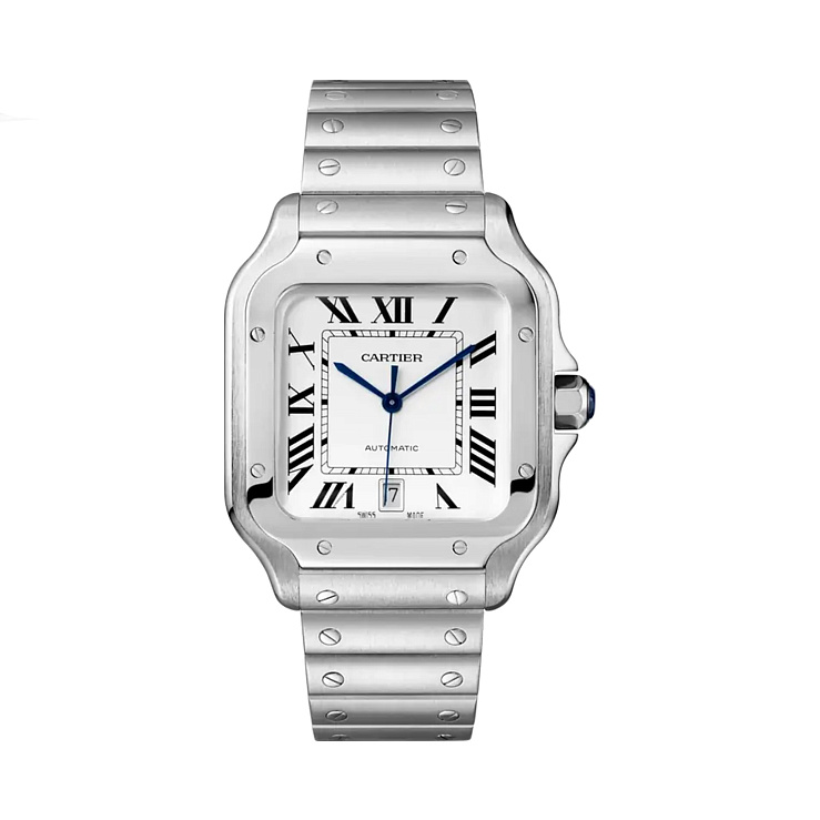 Santos De Cartier Large White Dial Steel