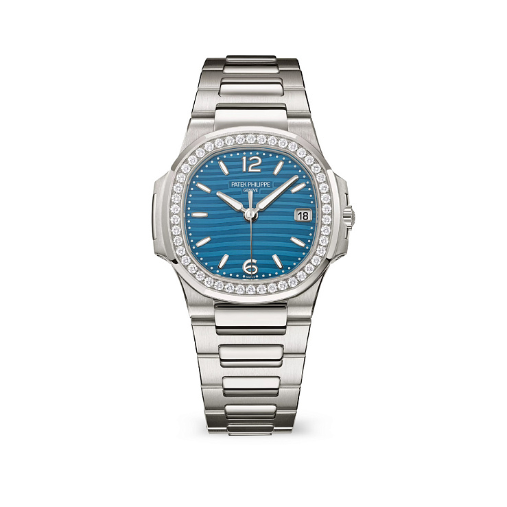 Ladies’ Nautilus white gold azure blue dial