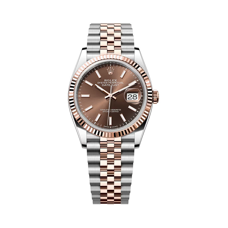 Datejust 36mm Steel and Everose Gold Chocolate Brown Dial Jubilee bracelet