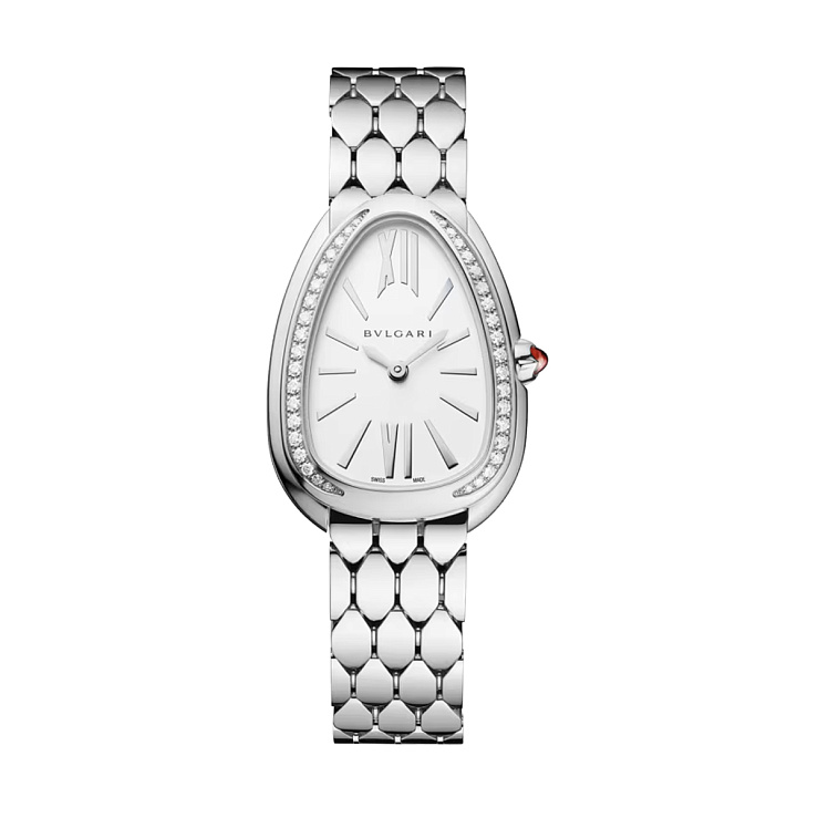 Serpenti Seduttori Steel Diamond bezel White Silver Dial 