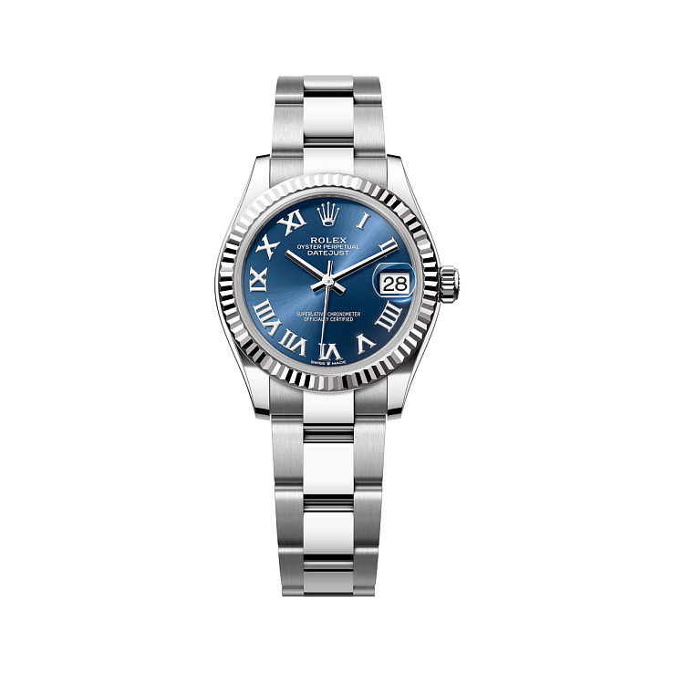 Datejust 31mm Steel & White gold Dark Blue Roman Dial Oyster Bracelet