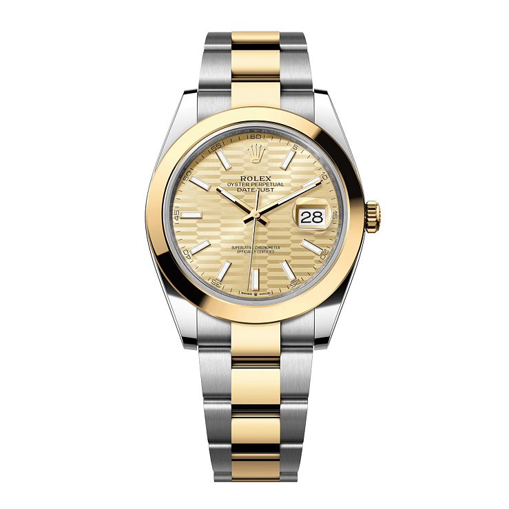 Datejust 41mm Steel & Yellow Gold Champagne Motif Dial Oyster bracelet