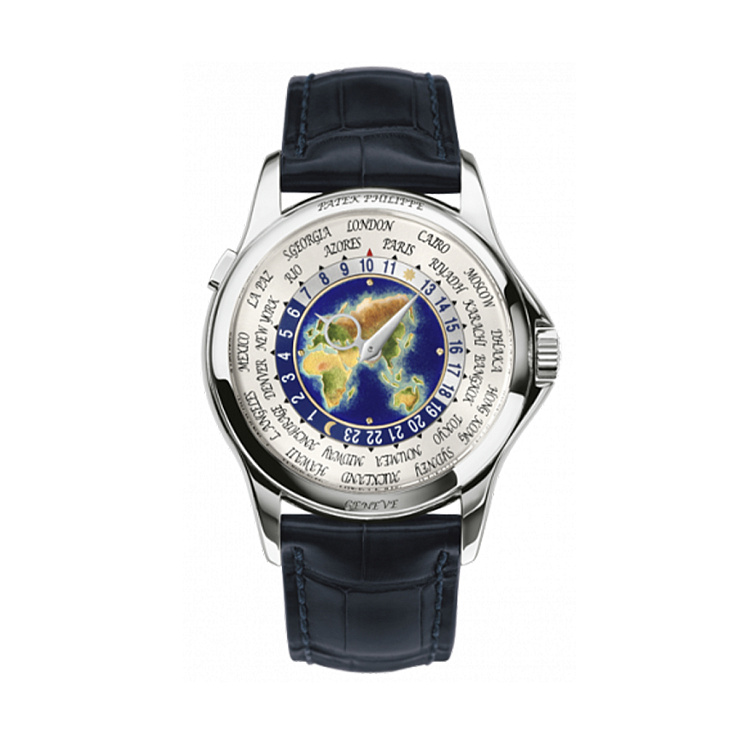 World Time Enamel White Gold