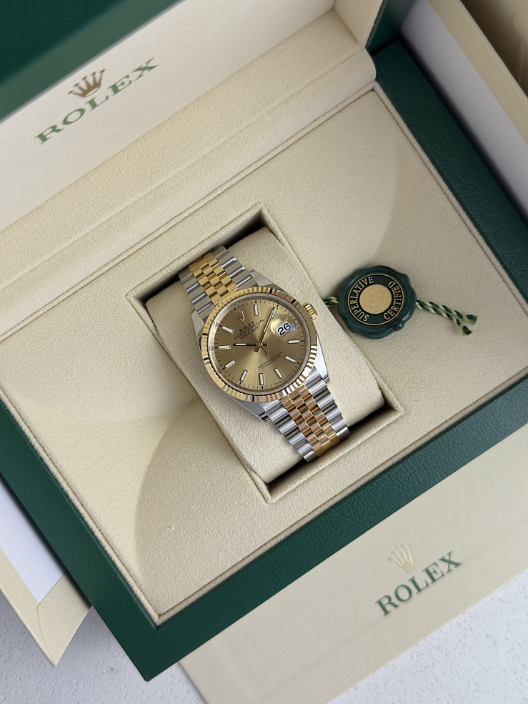 Datejust 36mm Steel & Yellow Gold Champagne Dial Jubilee Bracelet