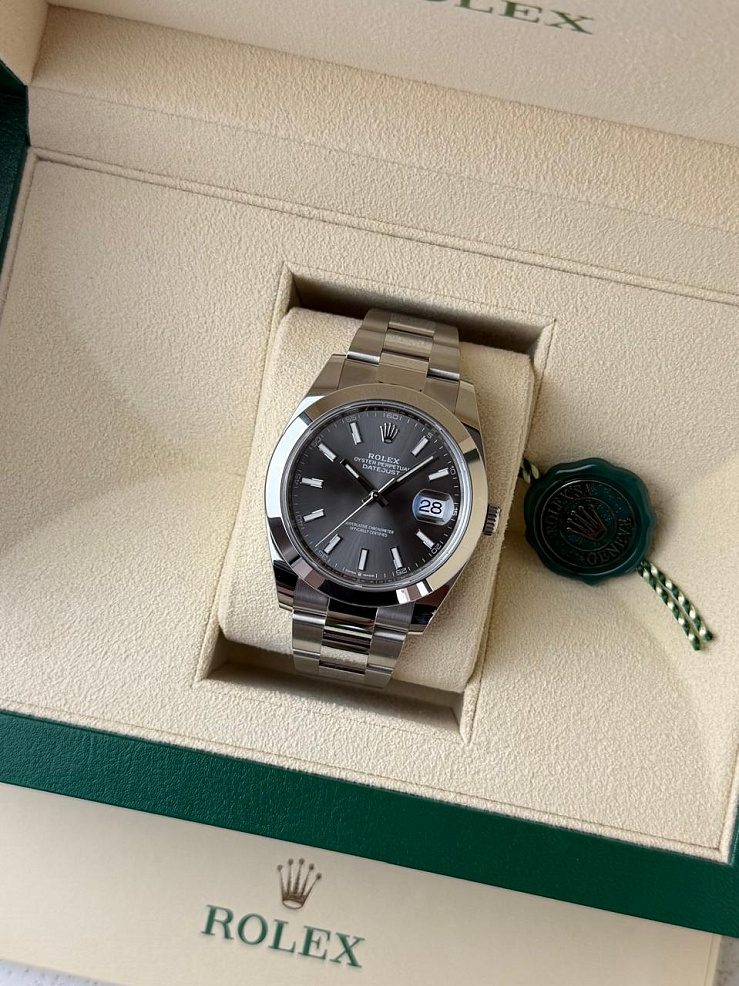Datejust 41mm Steel Dark Rhodium Dial Oyster Bracelet