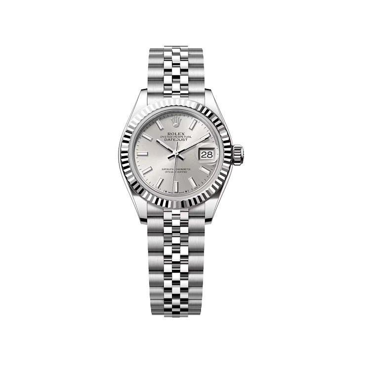 Lady-Datejust 28mm Steel & White gold Silver Dial Jubilee Bracelet
