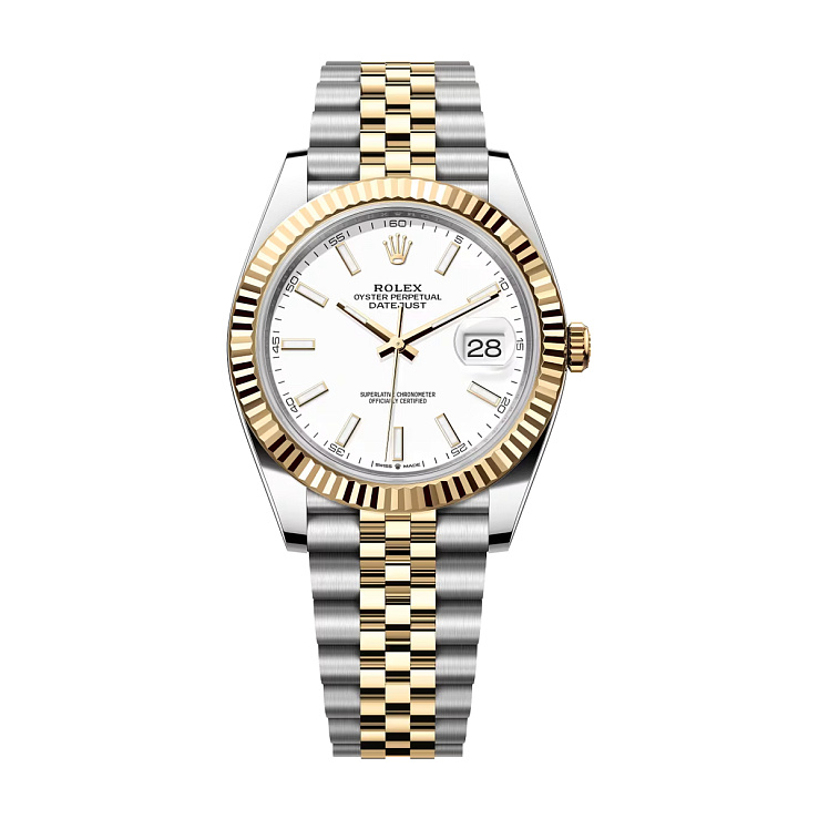 Datejust 41mm Steel & Yellow Gold White Dial Jubilee Bracelet