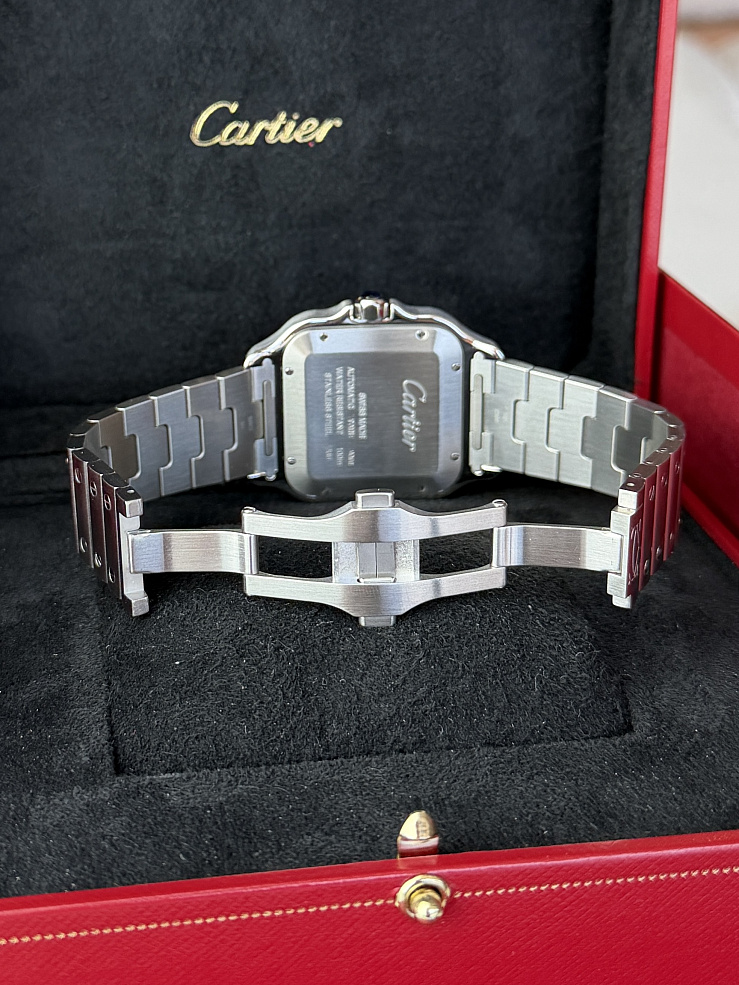 Santos Large Steel Blue Dial