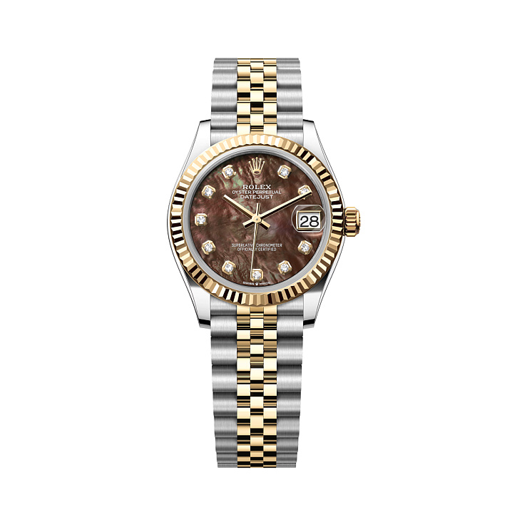 Datejust 31mm Steel & Yellow Gold Dark Mother of Pearl Diamond Dial Jubilee