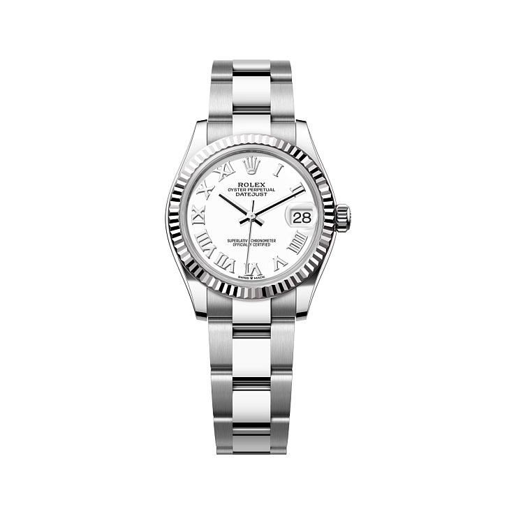 Datejust 31mm Steel & White gold White Roman Dial Oyster Bracelet