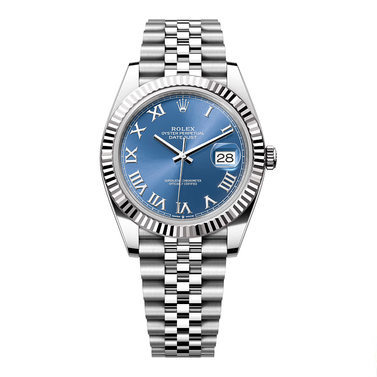 Datejust 41mm Steel & White gold Blue Azzurro Dial Jubilee Bracelet