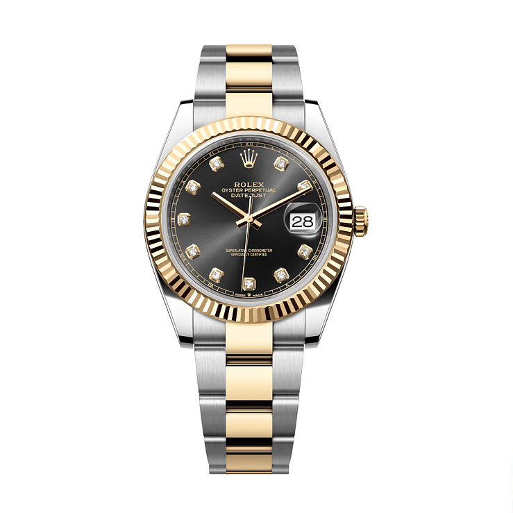 Datejust 41mm Steel & Yellow Gold Black Diamond Dial Oyster bracelet