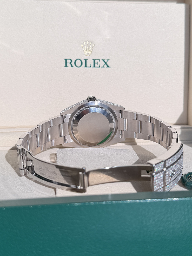 Datejust 36 mm Steel Iced Custom Diamonds Oyster Bracelet