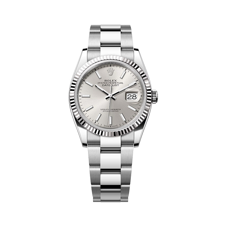 Datejust 36mm Steel & White Gold Silver Dial Oyster bracelet