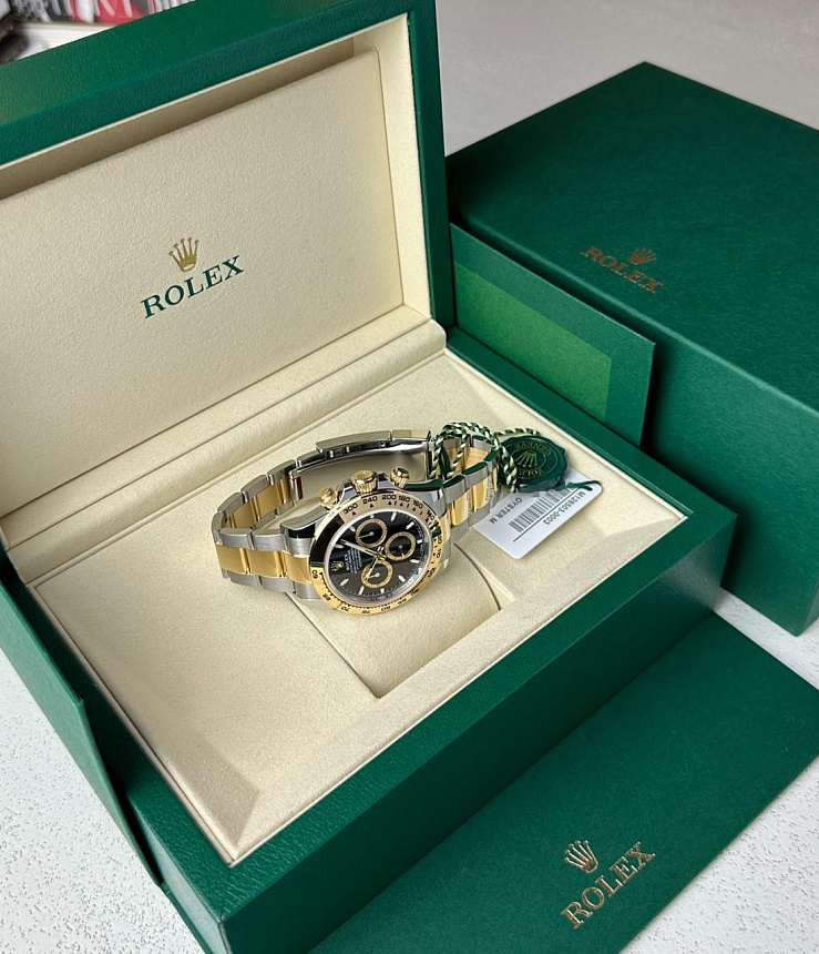 COSMOGRAPH DAYTONA Steel & Yellow gold Black Dial 