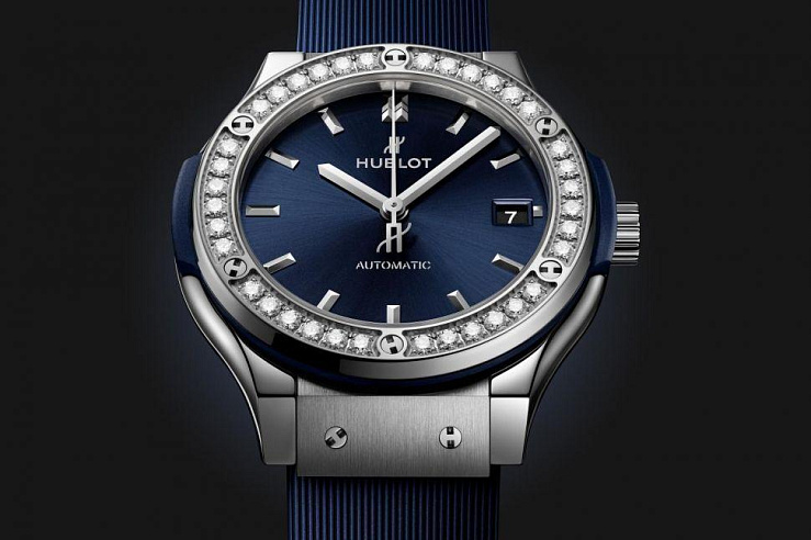 Classic Fusion Titanium Blue Diamonds