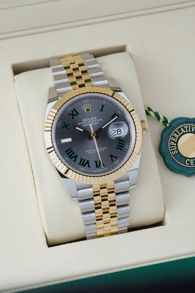 Datejust 41mm Steel & Yellow Gold Wimbledon Dial Jubilee Bracelet