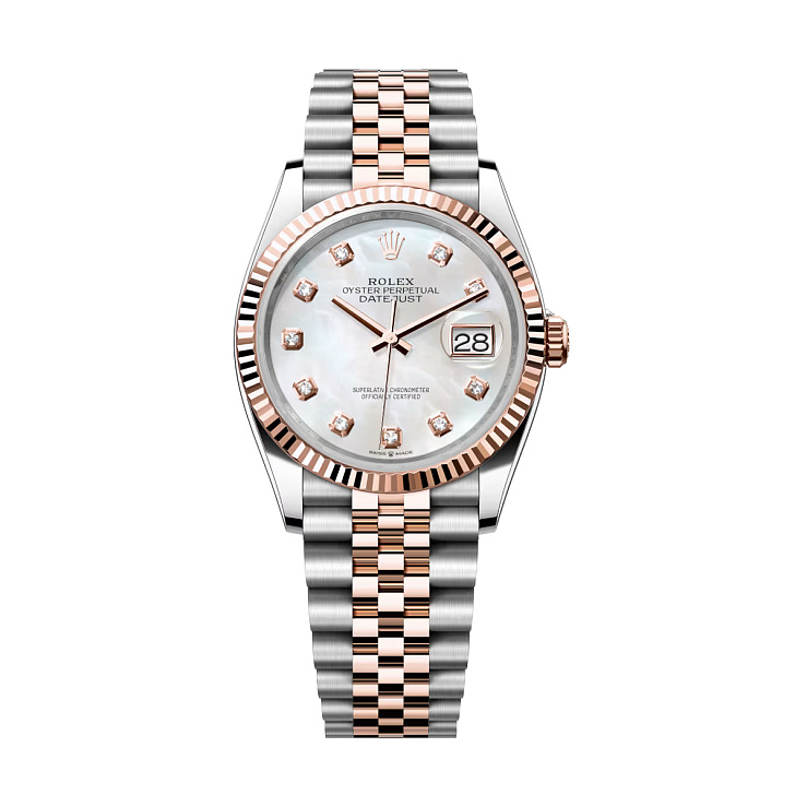 Datejust 36mm Steel & Everose Gold MOP Dial Diamonds