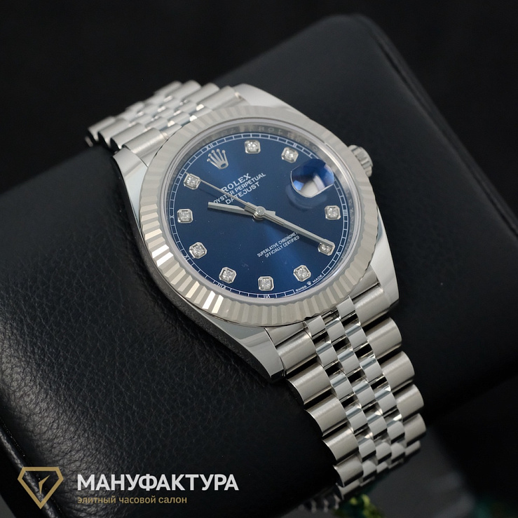 Oyster Perpetual Datejust 41mm Blue Dial Diamond