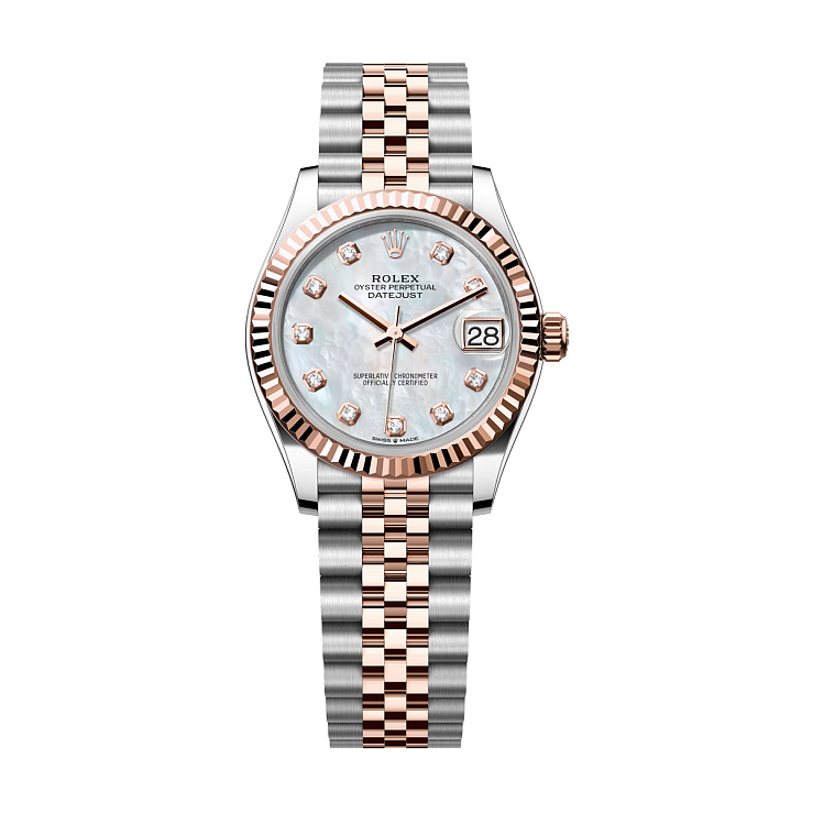 Datejust 31mm Steel and Rose Gold Mother of Pearl Diamond Dial Jubilee Bracelet