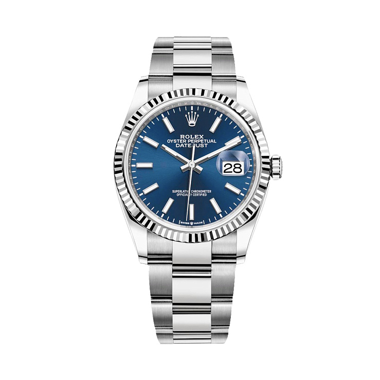 Datejust 36mm Steel & White Gold Blue Dial Oyster Bracelet