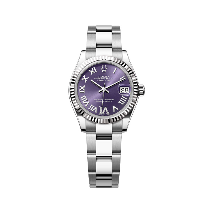Datejust 31mm Steel & White gold Purple VI Diamond Dial Oyster Bracelet