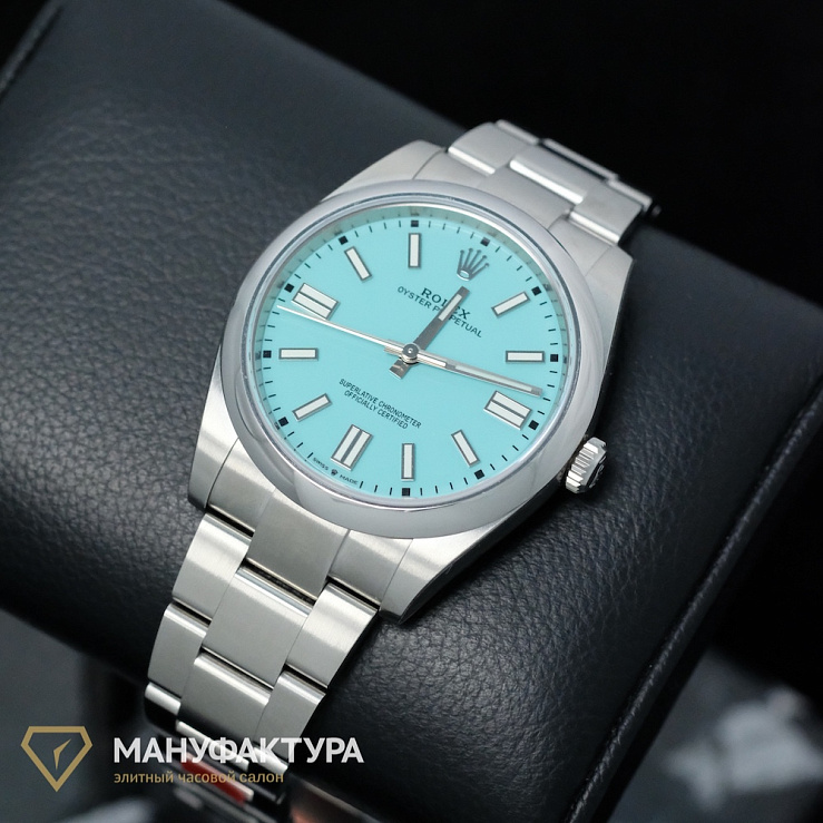 Oyster Perpetual 41 mm Turquoise Tiffany Custom Dial Custom