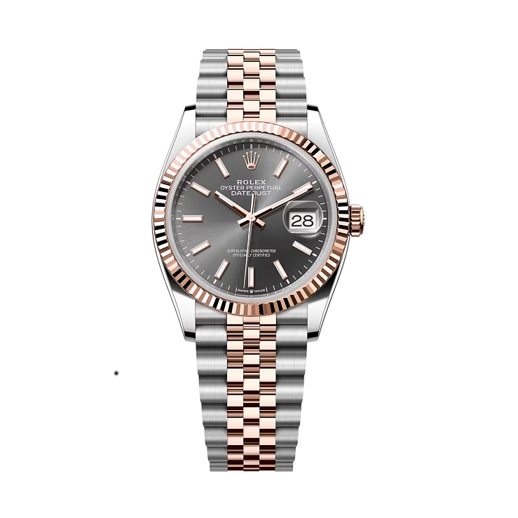 Datejust 36mm Steel & Rose Gold Dark Grey Dial Jubilee Bracelet