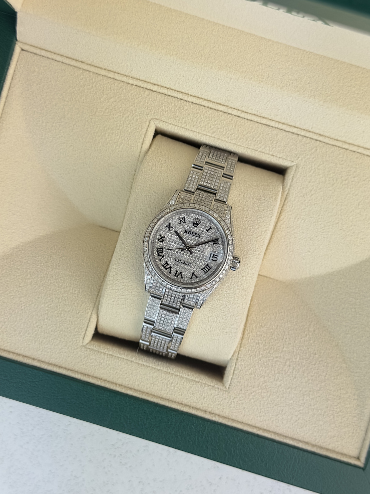 Datejust 31mm Custom Full Pave Iced Out Diamonds