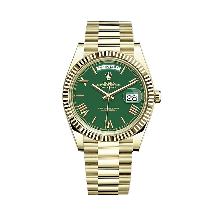 Day Date 40mm Yellow Gold Green Dial