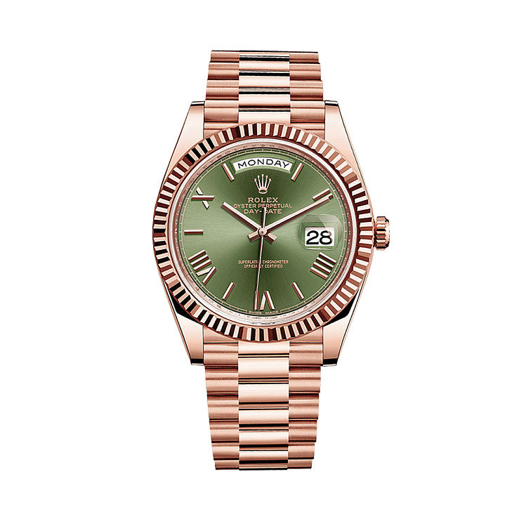 Day-Date 40 mm Rose Gold Olive Dial