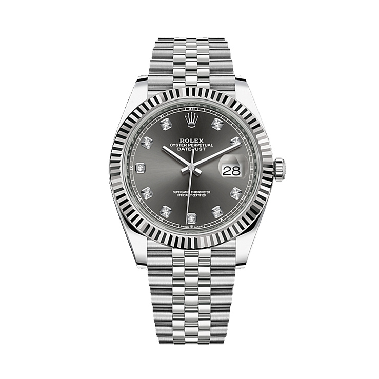 Oyster Perpetual Datejust 41mm Grey Dial Diamonds