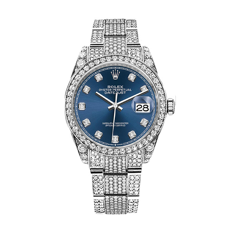 Datejust 36 mm Custom Diamonds Pave Blue