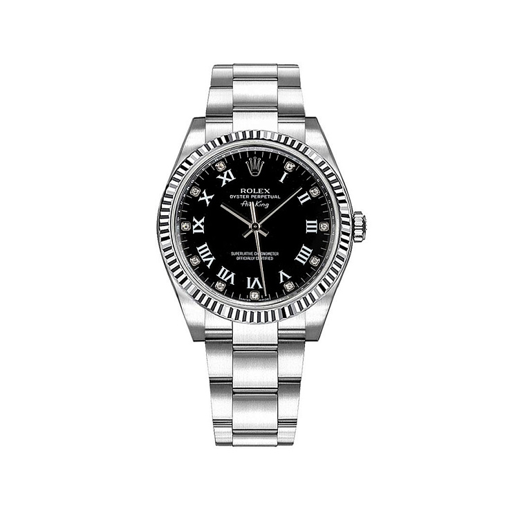 Air-King 34mm Steel and White gold bezel diamond markers