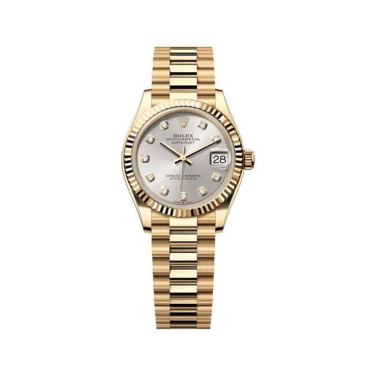Datejust 31mm Yellow Gold Silver Diamond dial