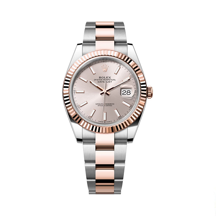 Datejust 41mm Steel Rose Gold Sundust dial Oyster bracelet