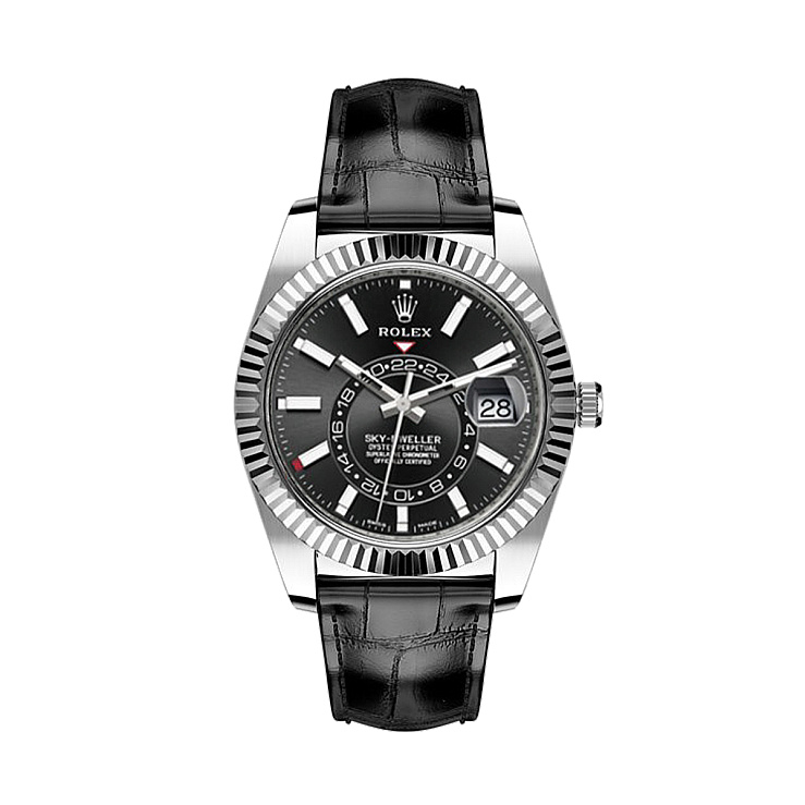 Sky-Dweller White Gold Leather Strap