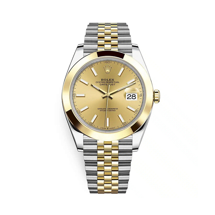 Oyster Perpetual Datejust 41 Oystersteel and yellow gold champagne dial