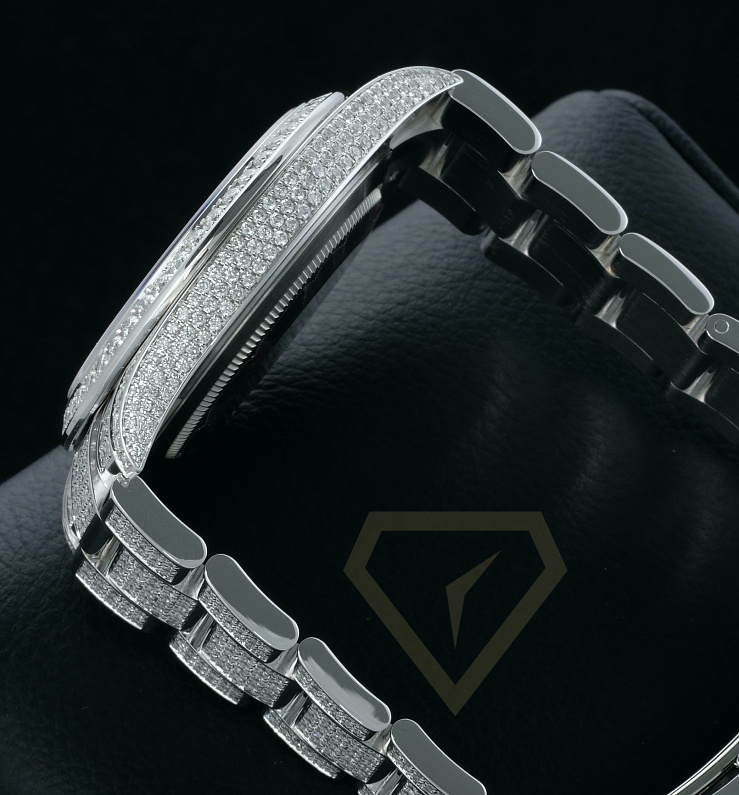 Datejust II Full Pave Iced Out Diamonds